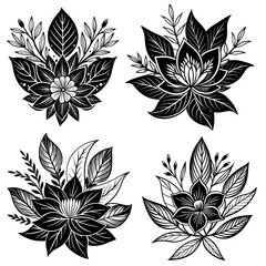 Set of Minimalist Botanical Vector Illustration