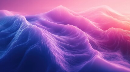 Naklejka premium Luminous pink waves of light flowing in surreal cloudscape pattern with copy space