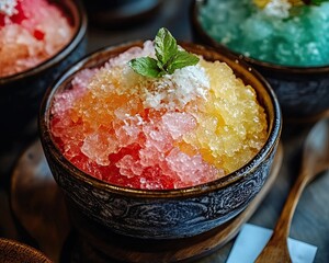 Refreshing Thai dessert and cold beverages