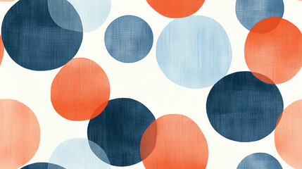 Modern bubble seamless pattern in navy and coral
