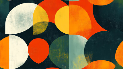 Modern overlay circles seamless pattern with texture