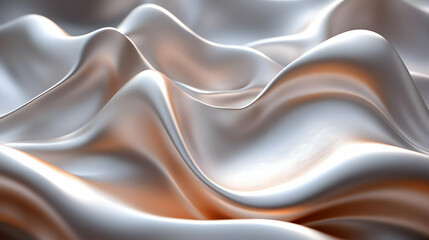 Obraz premium Elegant Silver Fabric Drapes and Flows Gracefully