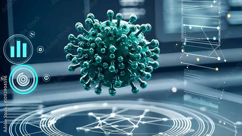 Poster Abstract Conceptual Visualization of Innovative Neural Networks and Data Analysis Represented by Green Particles in a Futuristic Digital Environment
