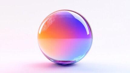 Fototapeta premium Abstract Glass Sphere with Gradient Rainbow Colors