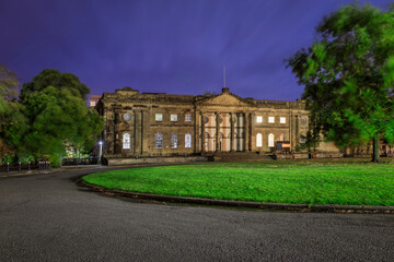 York Castle Museum at night in England, UK.