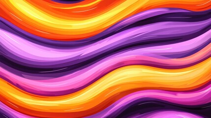 Obraz premium Vibrant waves of color in orange, pink, and purple tones.