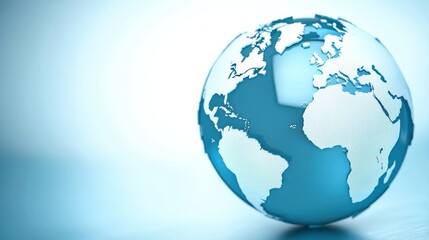 Fototapeta premium Blue globe illustration with a soft background.