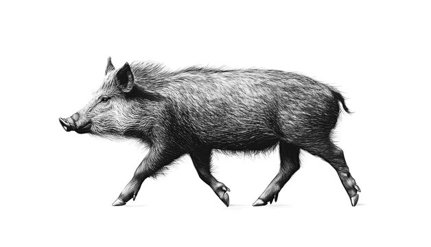 recommend clip art: Boar, wild boar, hog, wild pig, sketch. Vintage retro print, wild boar, forest pig sketch ink style drawing, linear drawing, engrave old school. Sketch artwork silhouette wild ho pig. Illustration