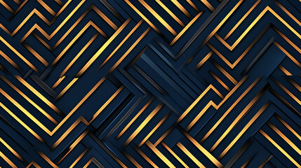 Art deco seamless pattern with gold lines