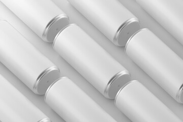 250 ml or 8.4 oz  Soda Can, Beer Can, Energy Drink Can White Blank 3D Rendering Mockup