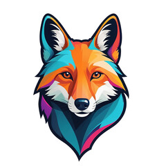 Obraz premium Minimalist vector of a fox head, clean lines, and high detail, ideal for logos or designs on a transparent backdrop. 