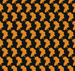 Seamless pattern with Africa map