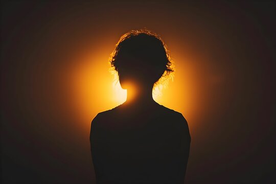 Silhouette of a person against a warm glowing backdrop