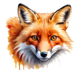 Naklejka premium Sleek fox head vector illustration with sharp features, isolated on a transparent background for versatile usage. 