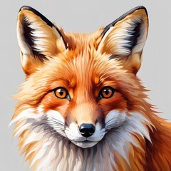 Obraz premium Bold fox head design in vector style, sharp lines and clear features,