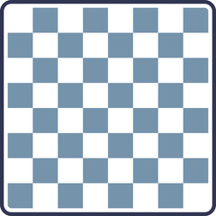 A classic chessboard with alternating blue and white squares, symbolizing strategy and planning.