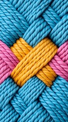 Colorful Yarn Texture Abstract Knit Woven Threads Craft Background
