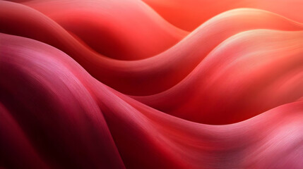 Red Fabric Waves: Abstract Texture, Gradient, Flowing, Smooth, Elegant Design, Soft Hues, Crimson, Scarlet, Burgundy, Pink, Rose, Coral, Peach, Orange,  Background Image