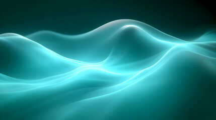 Abstract Teal Waves Flowing Seamlessly,  Digital Art Background