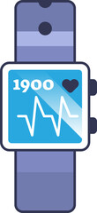 Illustration of a fitness tracker showing steps and heart rate, symbolizing health monitoring.