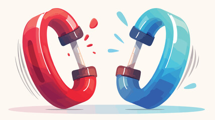 Attractive Magnet with Powerful Magnetic Force Vector Illustration