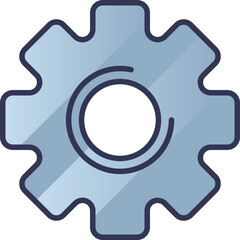 Illustration of a gear symbolizing machinery, engineering, and settings.