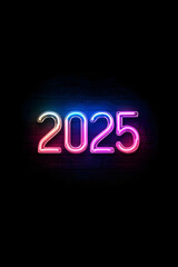 neon sign with 2025
