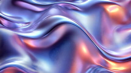 Fototapeta premium Fluid Iridescent Waves: Abstract Art Background, Shimmering Texture, Pastel Colors, Digital Design, Visual Effects, Dynamic Motion, Gradient Hues, Smooth Surface, 3D Rendering, Colorful Swirls