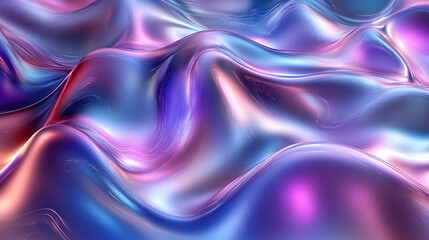 Obraz premium Fluid Waves: Abstract Purple & Blue Digital Art