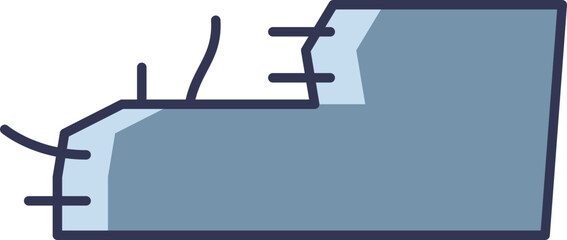 Illustration of concrete rubble with exposed rebar, symbolizing destruction.