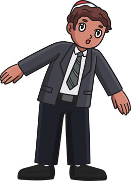 jewish boy wearing suit looking surprised clip art preview