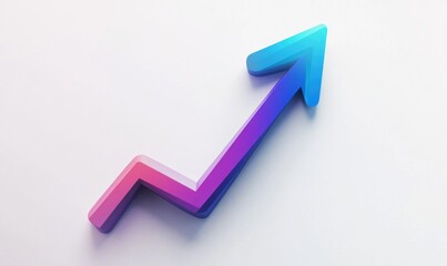 Abstract 3D Gradient Arrow Pointing Upwards