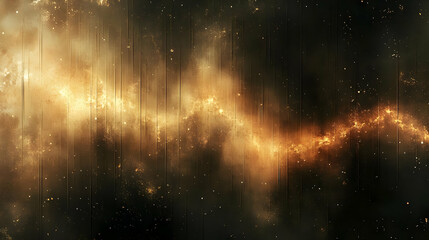Golden Nebula: Cosmic Dust & Celestial Glow, Abstract Space Art