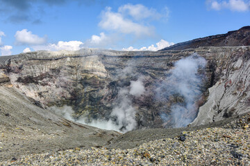 Mount Aso, an active volcano in Kyushu Japan