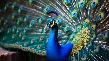 Obraz premium A photo of a regal peacock