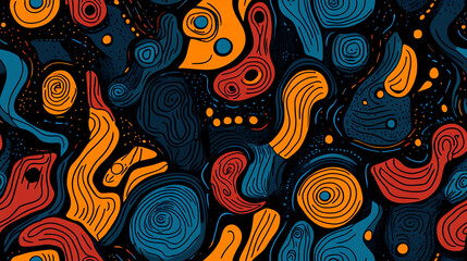 Fototapeta premium Abstract cosmos seamless pattern, multicolor organic design