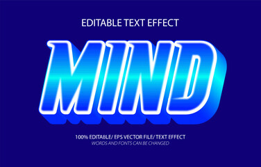 Obraz premium Mind editable text effect, 3D editable text template.