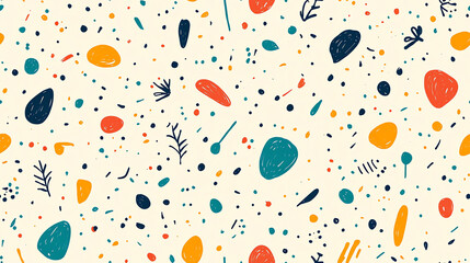 Modern terrazzo seamless pattern with organic shapes