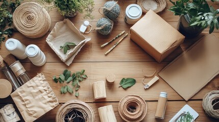 Sustainable crafts using recycled materials, creative projects with a green focus