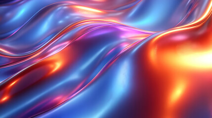 Obraz premium Fluid Waves: Abstract Motion, Vibrant Hues, Dynamic Flow, Shimmering Surface, Iridescent Colors, Digital Art, Colorful Abstract Background, Smooth Liquid, 3D Render, Gradient Colors.