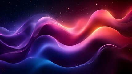 Fototapeta premium Abstract Waves Flowing Dynamically in Neon Hues