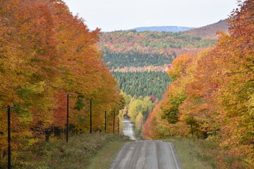 A country road in the autumn, Sainte-Lucie ,Québec, Canada,