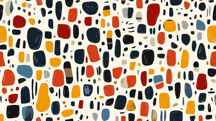Geometric mosaic seamless pattern in warm colors