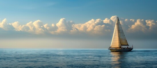 Obraz premium Black and white photograph of an old sailing ship in the middle ground.