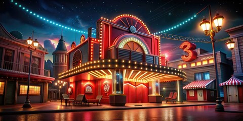 Amidst luminous neon lights and charming vintage signage, an enchanting night scene unfolds, inviting urban explorers to uncover hidden stories within the vibrant cityscape.