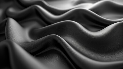 Obraz premium Abstract Black Wavy Fabric Texture