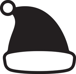 Santa Hat Vector Silhouette  , Santas hat line art