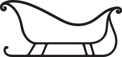 Santa's Sleigh Vector Silhouette , Santa's Sleigh Line Art