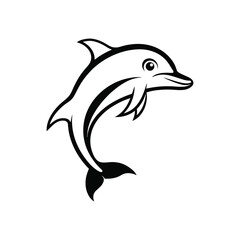 Dolphin fish Outline silhouette vector illustration