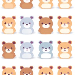 Fototapeta premium Seamless pattern bear background 